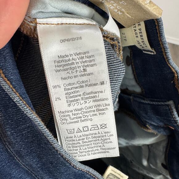 Madewell The Petite Perfect Vintage Jean WMNS 27P Lurkspar Wash Tapered Stretch - Picture 7 of 8